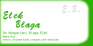 elek blaga business card